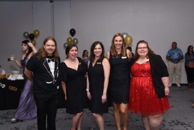 Staff and students at prom