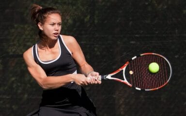 Girl playing tennis