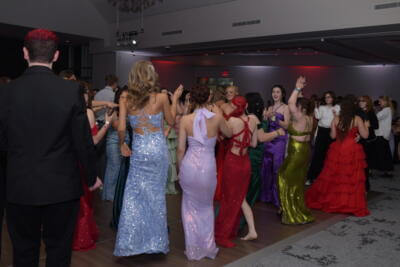 Girls having fun at their prom