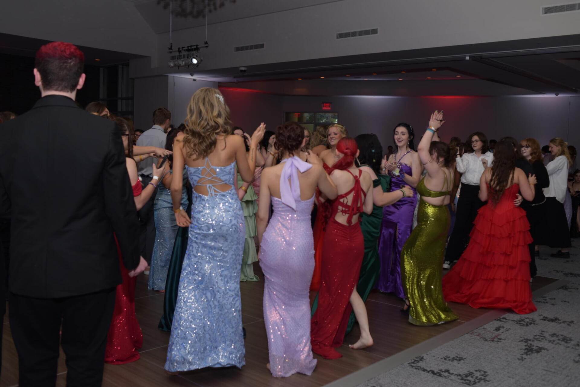 Girls having fun at their prom