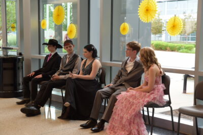 Students at reception waiting to enter the prom