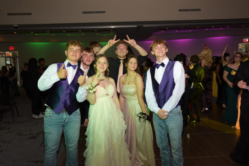 happy students at the prom
